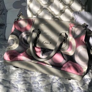 Authentic Pink and Grey Coach Purse!